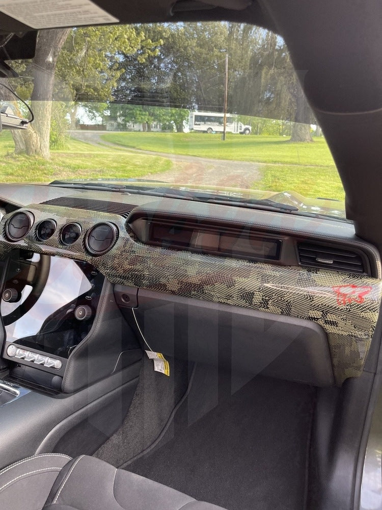 2015-2023 Mustang S550 Green Camo Carbon Fiber Interior Kit