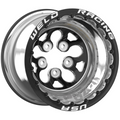 Weld Alpha-1 15x10 / 5x4.75 / 4 BS / 3.18 HB - Black Center - Polished Shell - Black SBL MT Wheel