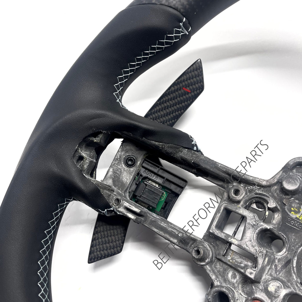 2015+ Ford Mustang – Custom Carbon Paddle Shifters (White Symbols)