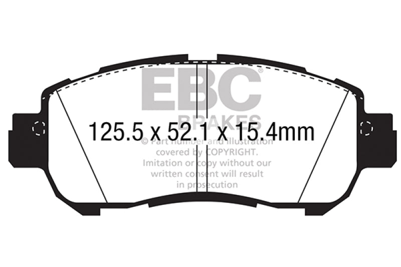 EBC 2018+ Nissan Kicks 1.6L Yellowstuff Front Brake Pads