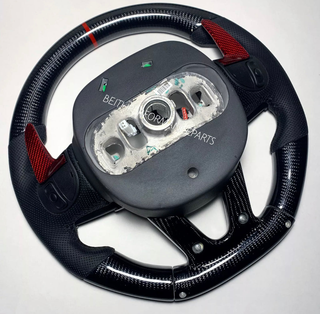 2015+ Dodge Charger/Challenger Hellcat – Carbon – Red Carbon Paddles