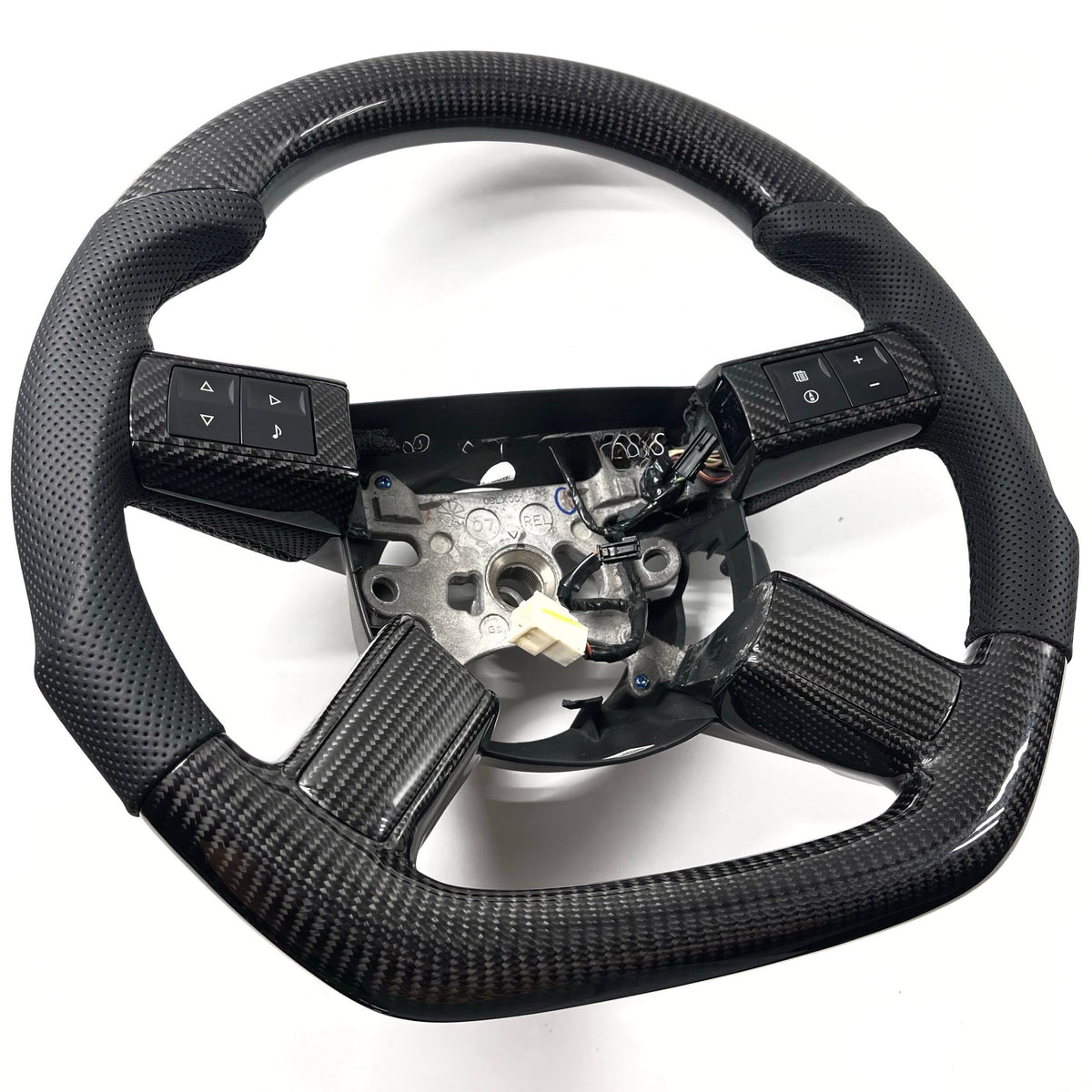 2005-2006 Dodge Charger / Challenger / Magnum Carbon Fiber Steering Wheel - Black Stitching image 2