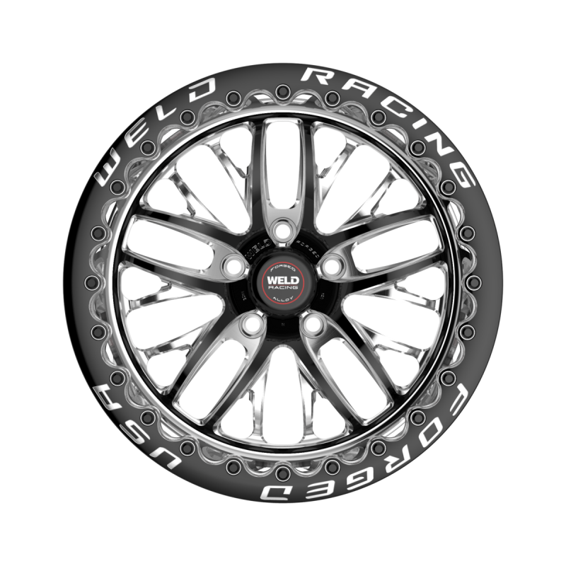 Weld S82 Beadlock 17x10.5/5x112/7.3 BS/3.18 HB - Black Center - Polished Shell - Black SBL Wheel