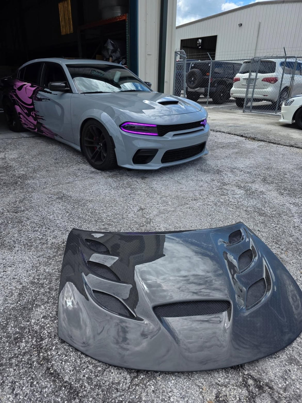 Dodge Charger SRT Hellcat Style Carbon Fiber Hood (2015-2023) image 2
