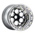 Weld Magnum Midget Sprint 13x8/31-Spline/3 BS - Black Center - Polished Shell - Polished OBL Wheel