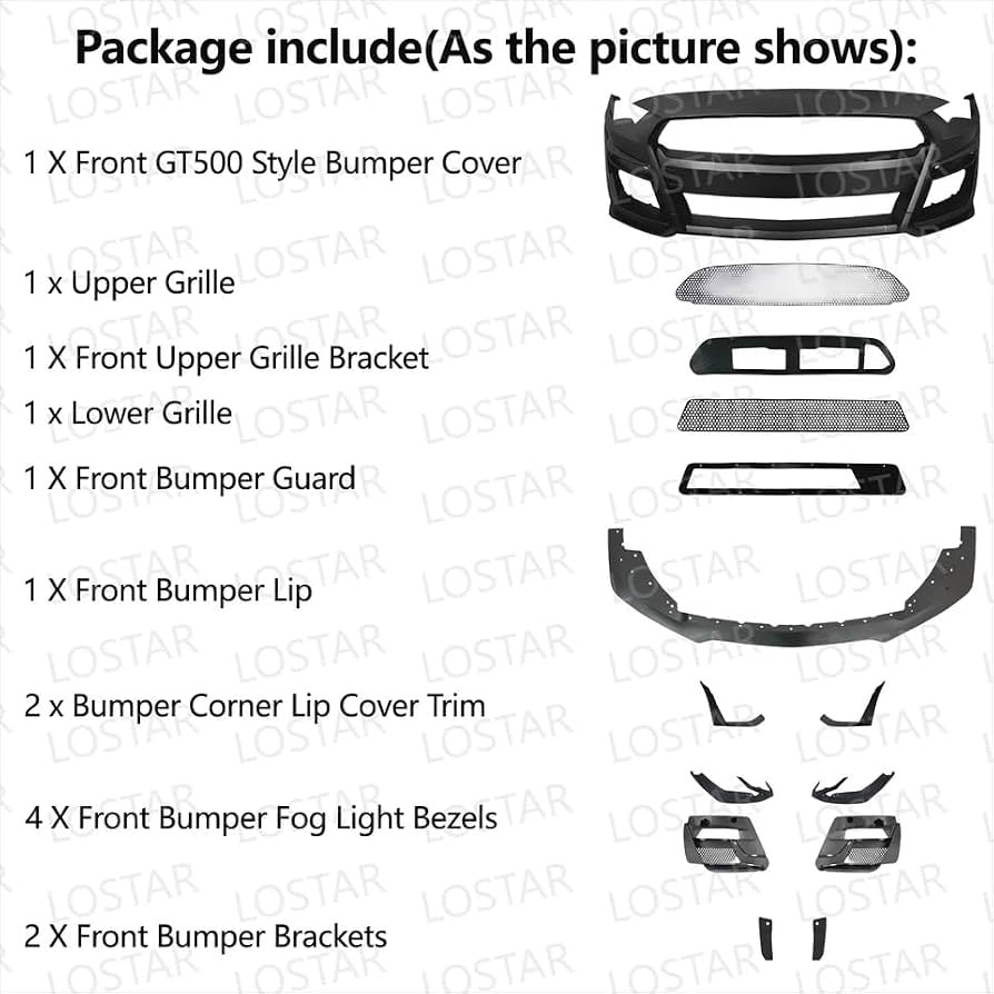 2018-2023 Ford Mustang GT500 Style Front Bumper Conversion Kit image 2