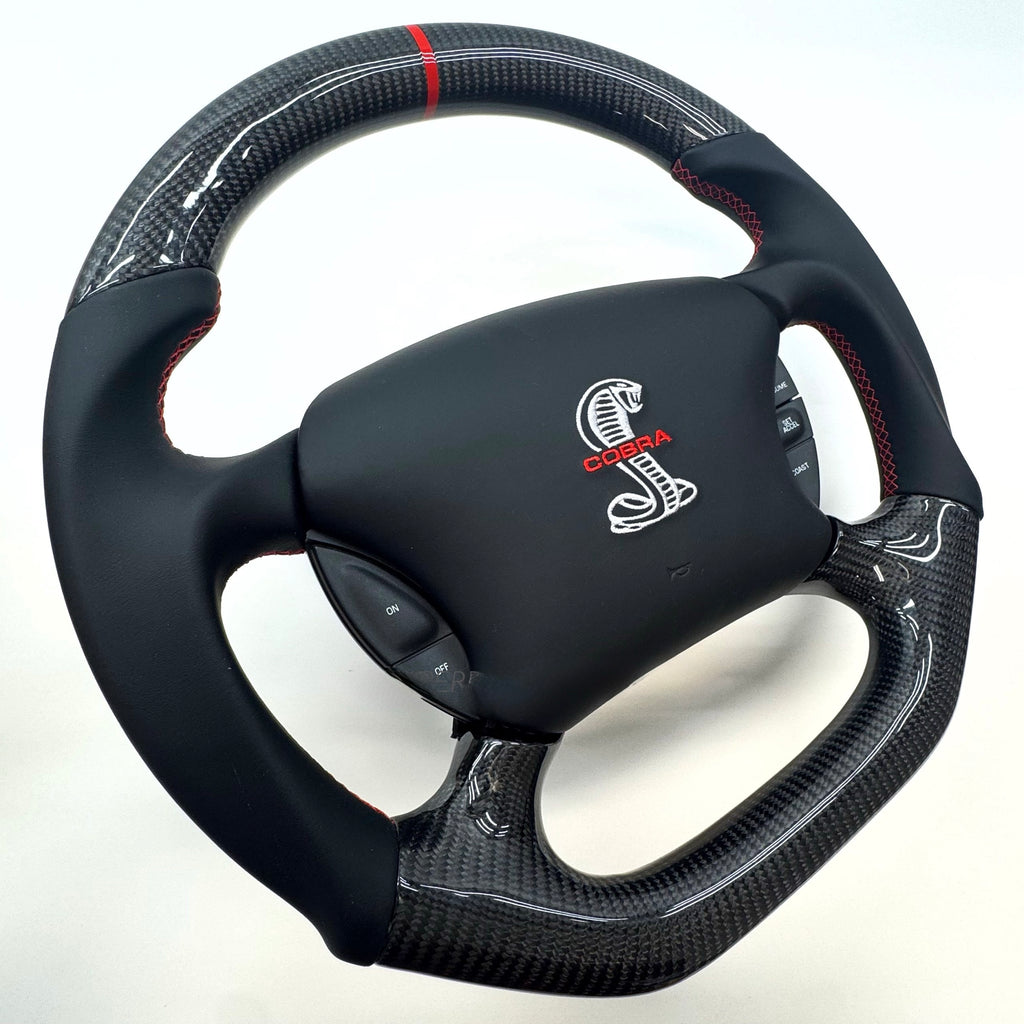 1994-2004 Ford Mustang Carbon Fiber Steering Wheel - CUSTOMIZE - With Airbag Cover image 0