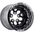 Weld Alpha-1 15x16 / 5x4.5 / 5 BS / 3.18 HB - Gloss Black Center - Gloss Black Shell - DBL MT Wheel