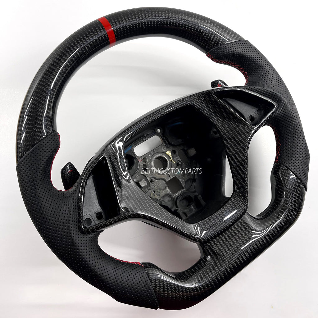 2014-2017 – Chevrolet C7 Corvette – Carbon – Red Stitching, Red Stripe