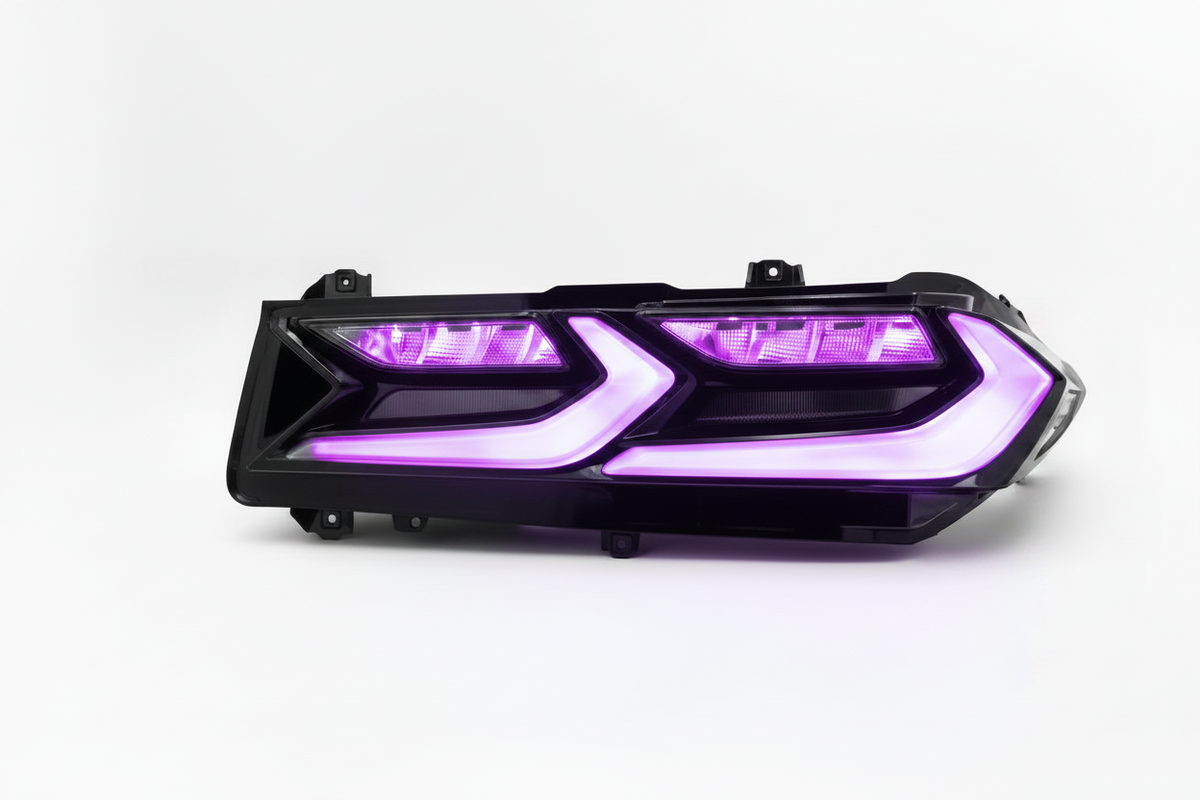 2020-2026 RGB Corvette C8 Euro Smoke Style LED Taillights Amber Sequential Pair