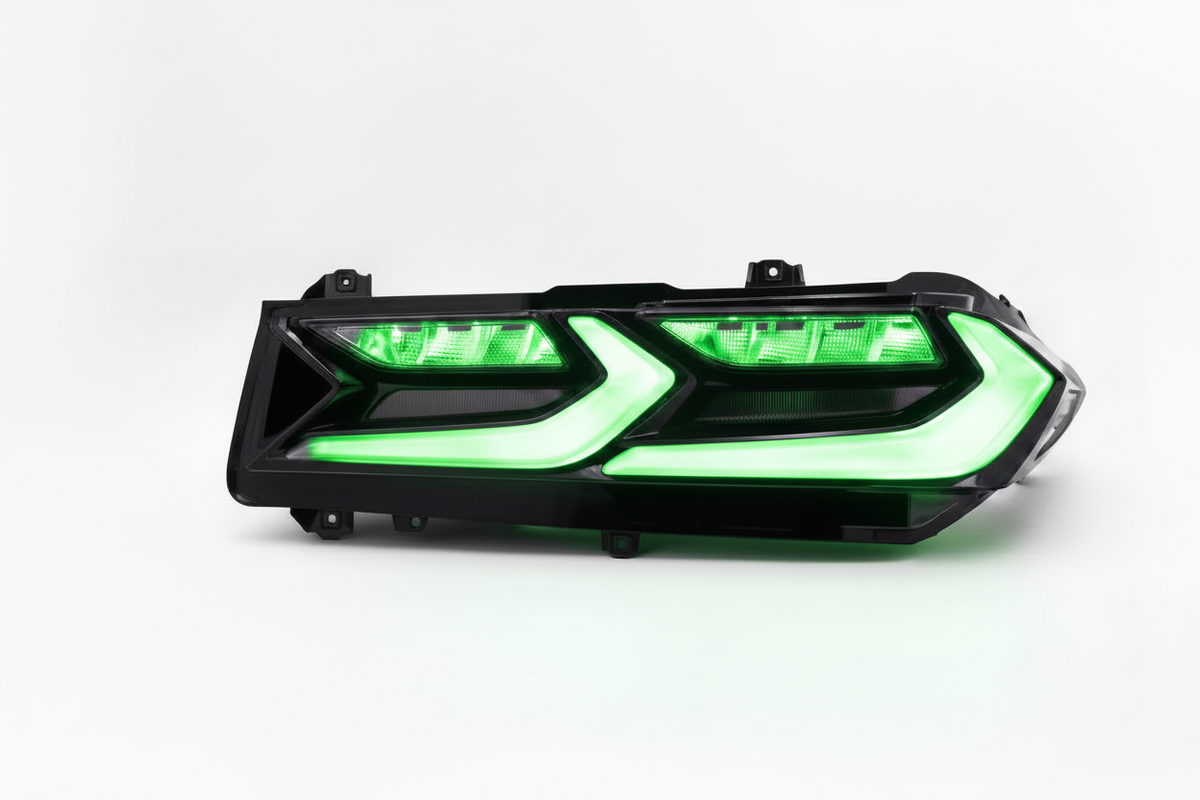 2020-2026 RGB Corvette C8 Euro Smoke Style LED Taillights Amber Sequential Pair