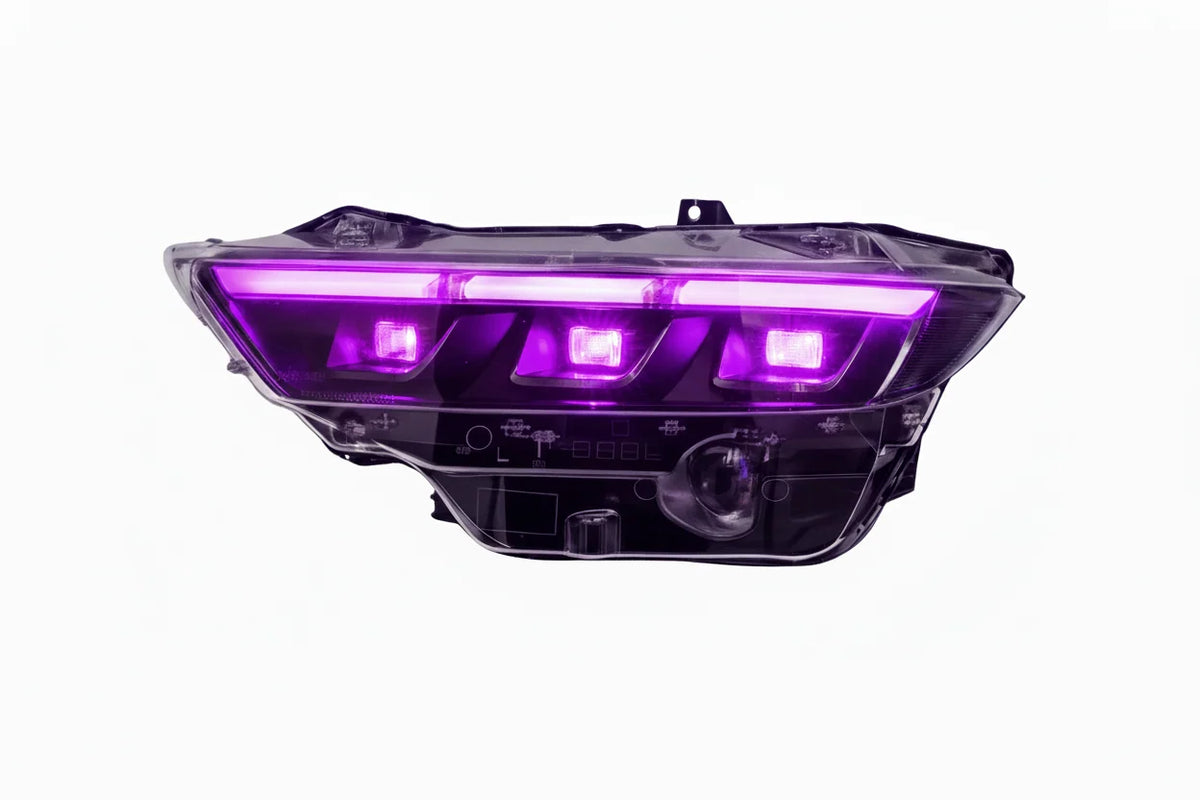 2024+ Ford Mustang S650 RGB Headlights With Gloss Black Housing (Pair)