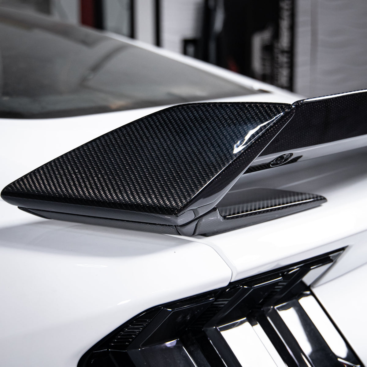 2024+ Mustang S650 Dark Horse Rear Spoiler Gloss Carbon Fiber 2pcs