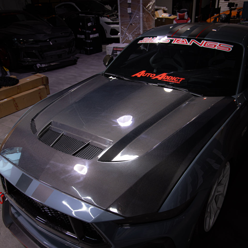 2024-2025 Mustang S650 Type-LM Carbon Fiber Double Sided Hood