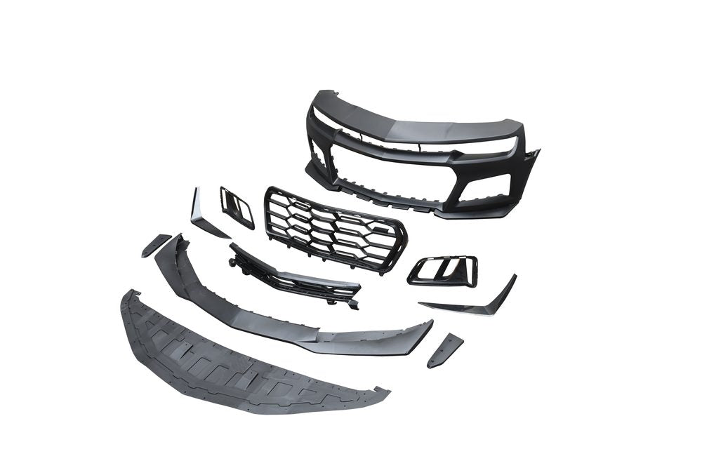 2010-2015 Chevy Camaro ZL1 1LE Track Package Front Bumper Conversion 11pcs Full Kit Flat BLK Body Kit image 0