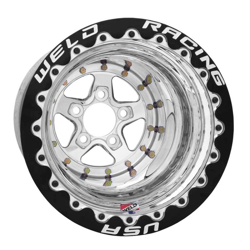 Weld Alumastar 15x10 / 5x4.75 / 3 BS / 3.18 HB - Polished Center - Polished Shell - DBL MT Wheel