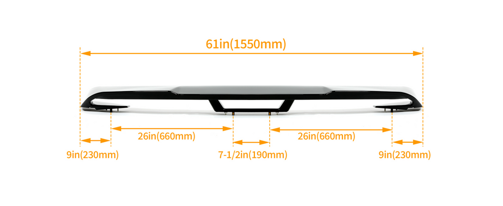 Track Pack Style Rear Spoiler; Gloss Black