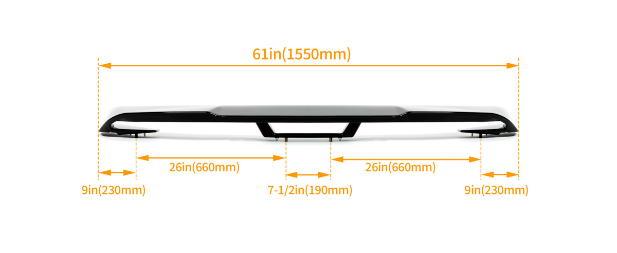 Track Pack Style Rear Spoiler; Gloss Black