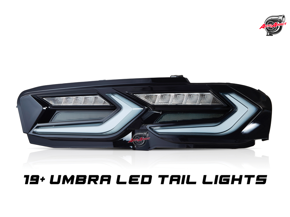 2019-2025 CHEVY CAMARO UMBRA LED TAILLIGHTS GLOSS BLACK/SMOKE LENS image 0
