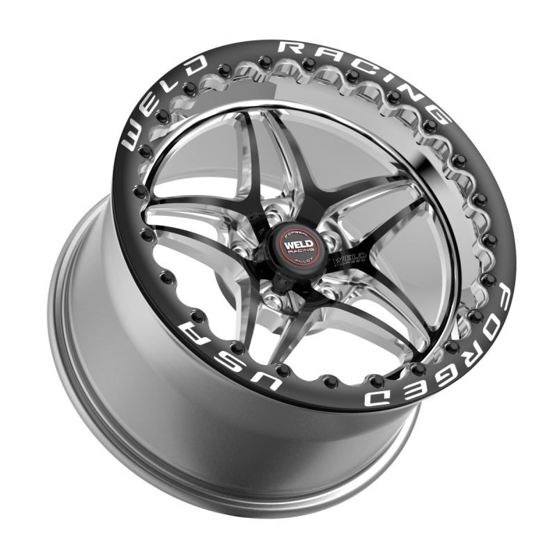 Weld S81 Beadlock 18x10/5x112/6.1 BS/3.18 HB - Black Center - Polished Shell - Black SBL MT Wheel