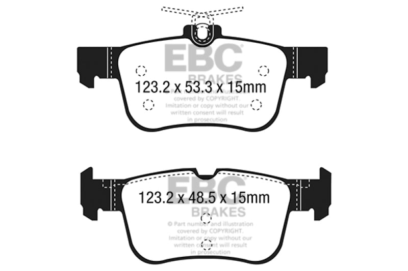 EBC 15+ Ford Edge 2.0 Turbo FWD Redstuff Rear Brake Pads