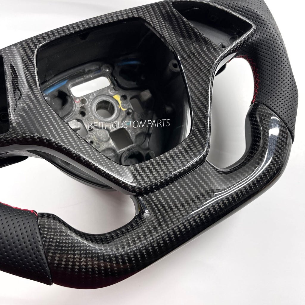 2014-2017 – Chevrolet C7 Corvette – Carbon – Red Stitching, Red Stripe