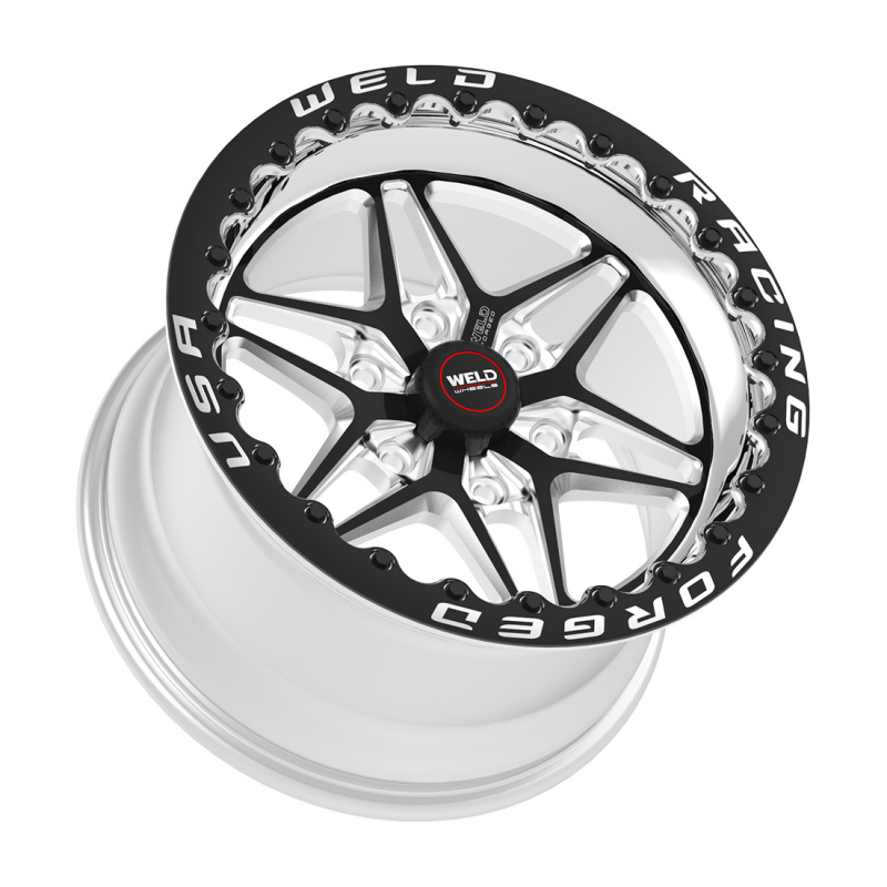 Weld S81 HD Beadlock 15x14/5x139.7/5.5 BS/3.54 HB-Black Center-Polished Shell-Black SBL MT Wheel