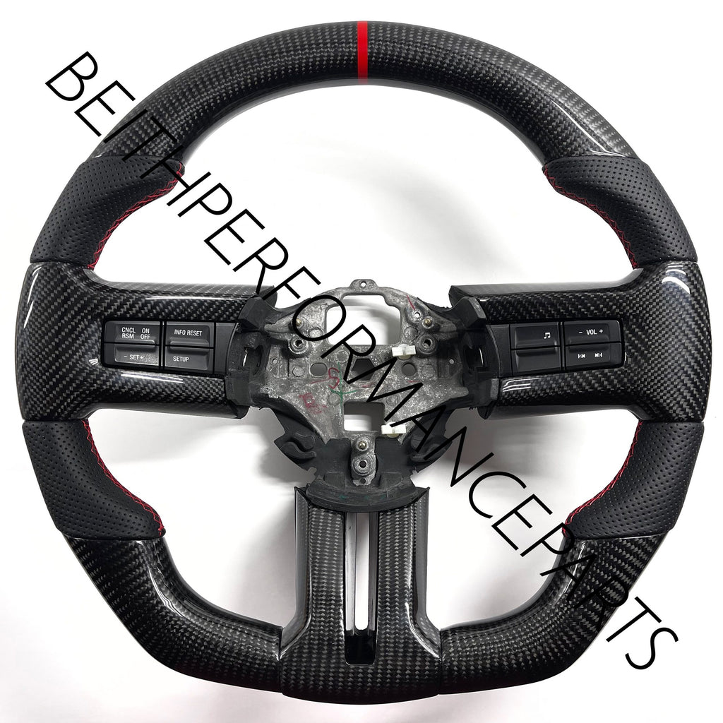 2011-2014 Ford Mustang Carbon – Red Stitch, Red Stripe
