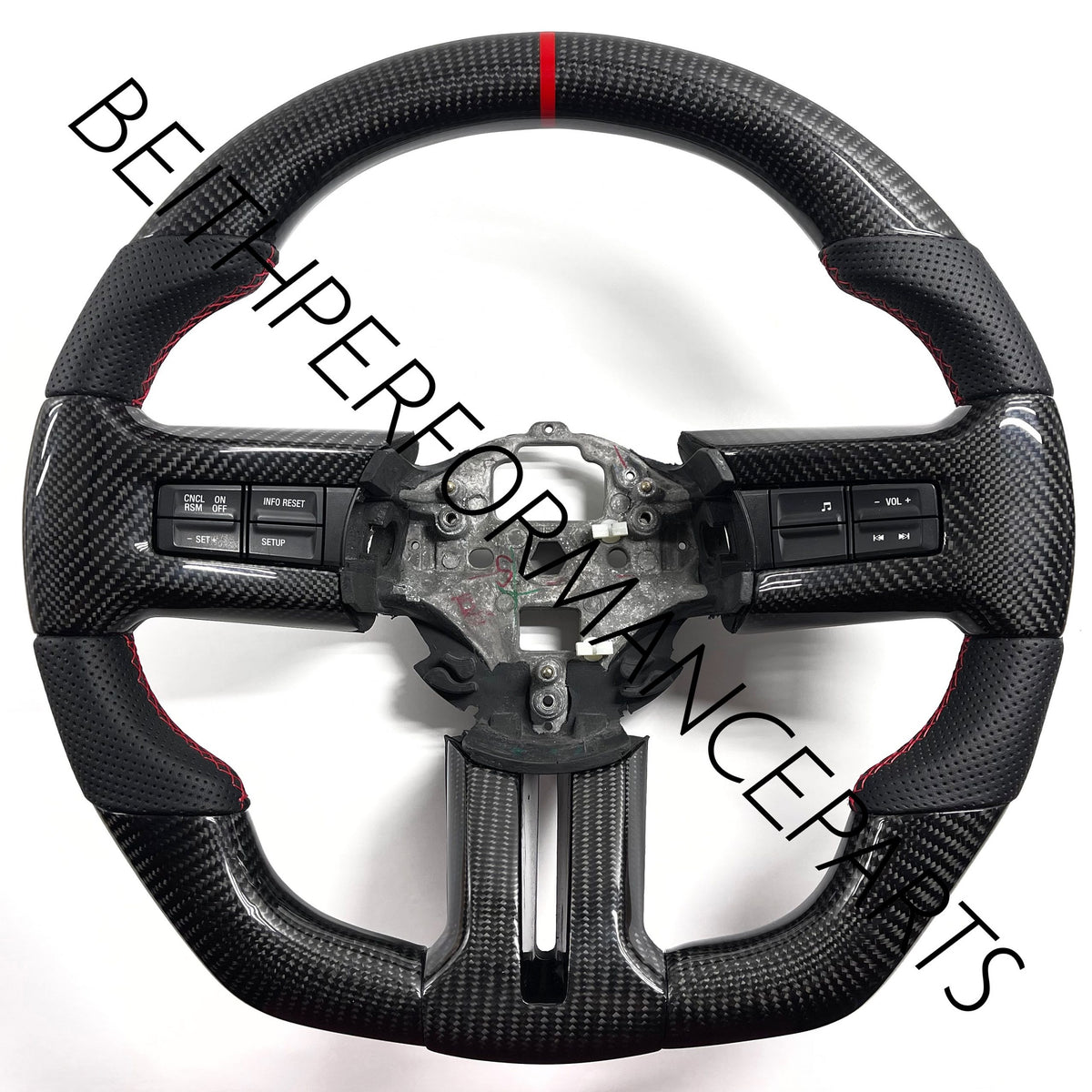 2011-2014 Ford Mustang Carbon – Red Stitch, Red Stripe