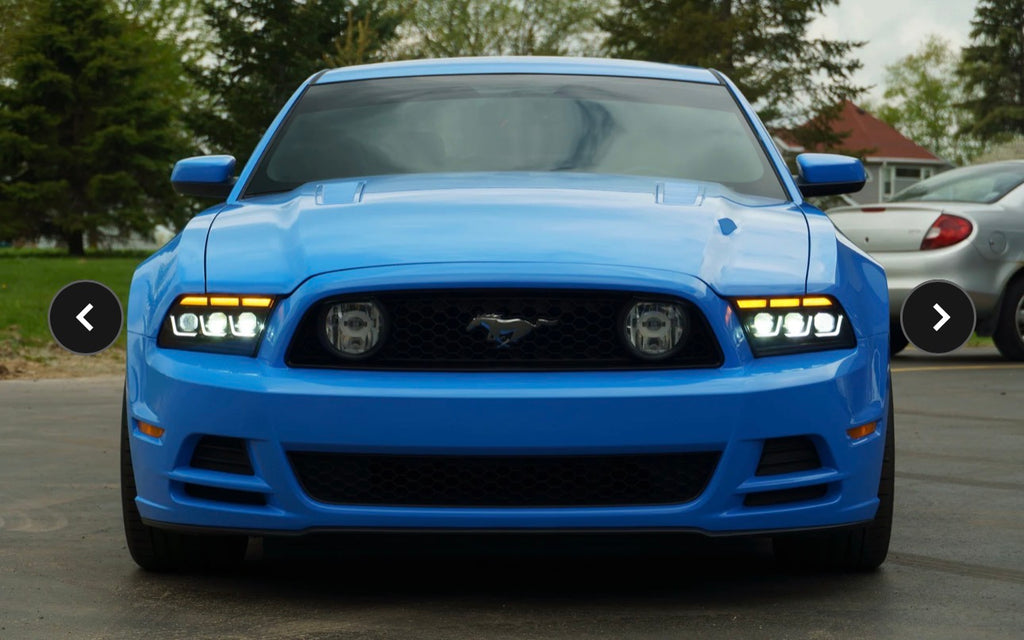 2010-2014 S197 Ford Mustang S650
Style LED Headlights W/ Amber
Sequential Turn Signal (Pair)
