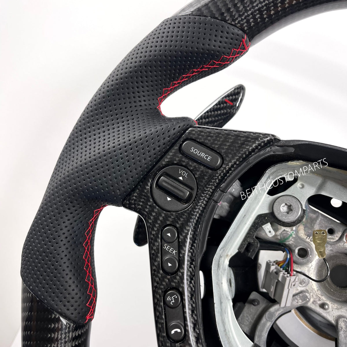 2008-16 Nissan GTR – Carbon – Red Stitching, Red Stripe