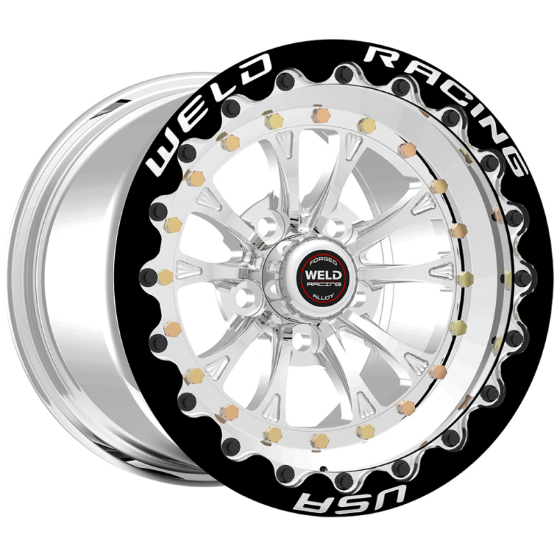 Weld Vitesse Beadlock 15x10/5x120/7.5 BS/3.18 HB-Polished Center-Polished Shell-Polished MT Wheel