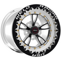 Weld Full Throttle Beadlock 15x10/5x4.5/6.5 BS/3.18 HB-Black Cntr-Polished Shell-Black SBL MT Wheel