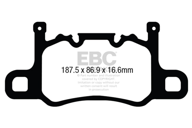 EBC 13-15 Porsche 911 (991) GT3 3.8L (Cast Iron Rotor Only) Bluestuff Rear Brake Pads