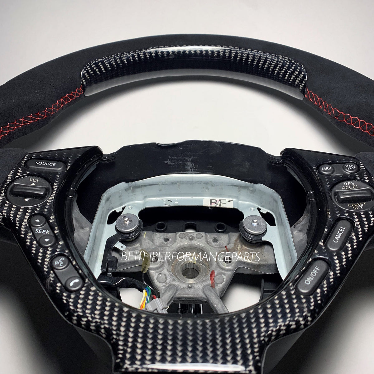 2008-16 Nissan GTR – Carbon – Alcantara, Red Stitching