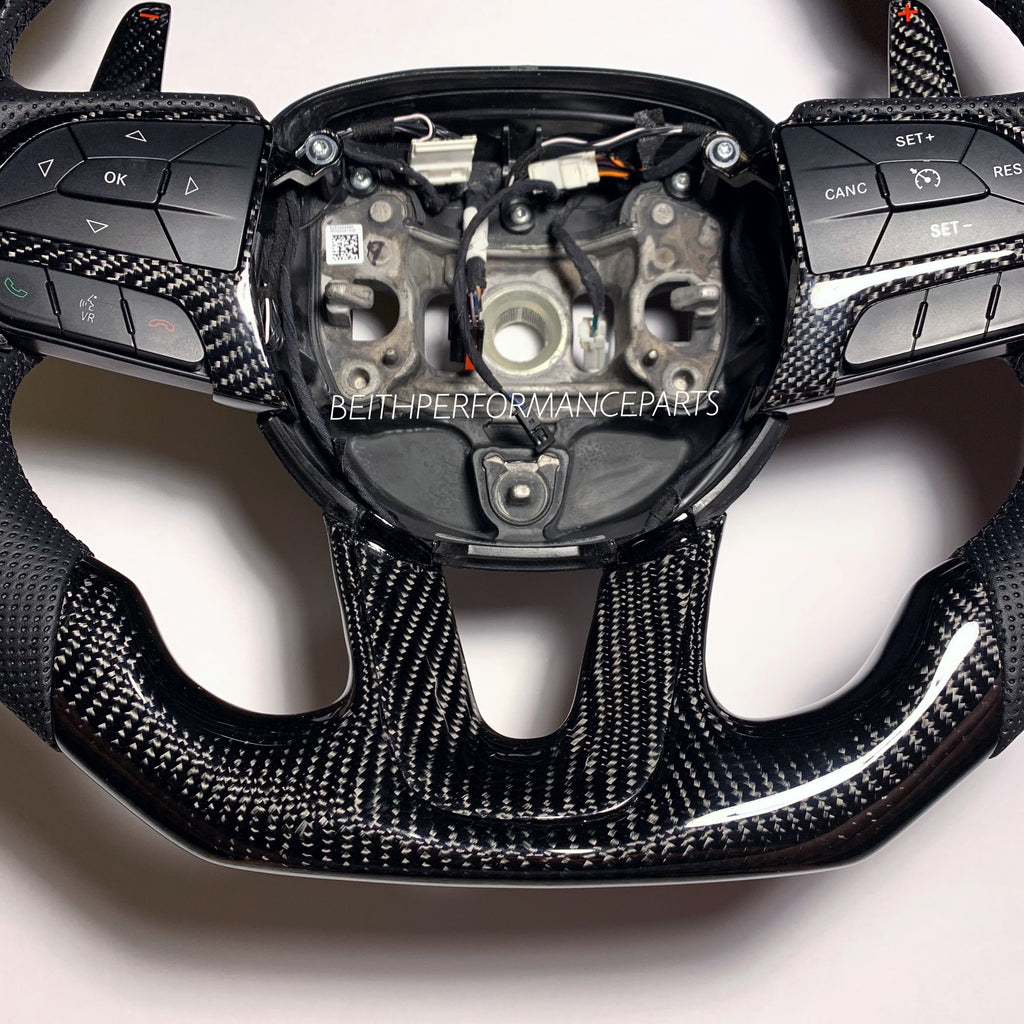 2015+ Dodge Charger/Challenger – Carbon – Black Stitching
