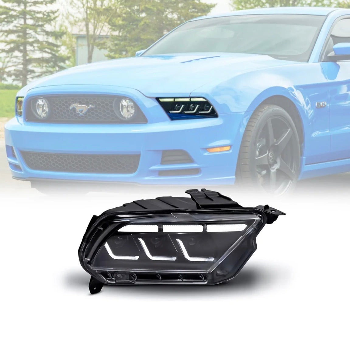2010-2014 S197 Ford Mustang S650
Style LED Headlights W/ Amber
Sequential Turn Signal (Pair)