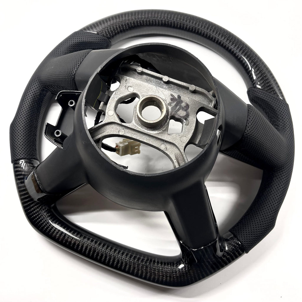 2005-2006 Dodge Charger / Challenger / Magnum Carbon Fiber Steering Wheel - Black Stitching image 1