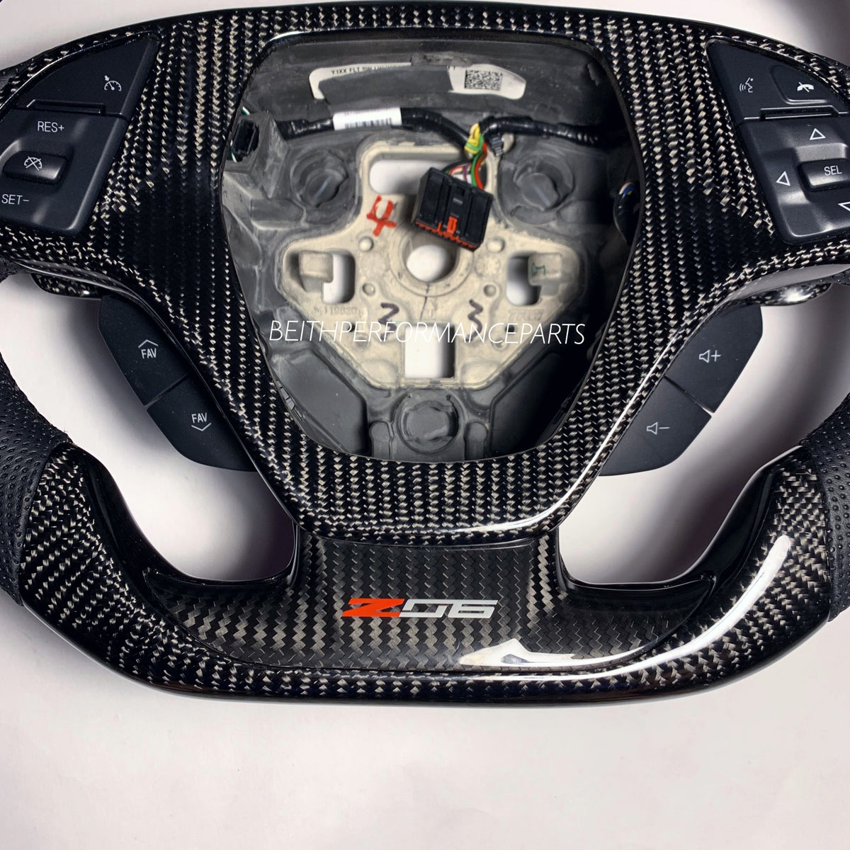 2014+ Corvette Z06 – Carbon – Red Stitching, Red Stripe