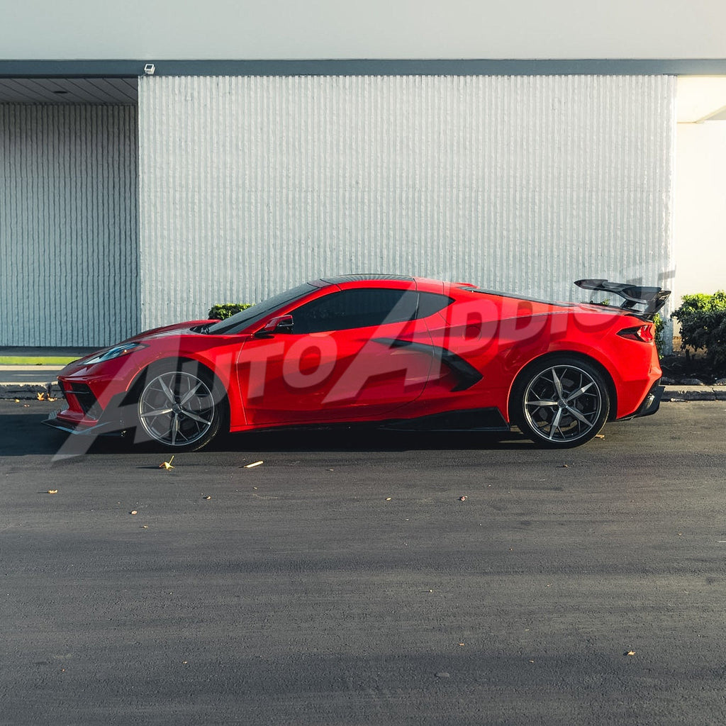 2020-2025 Corvette C8 Stingray EVO Kit Bundle - Front Splitter, Side Skirts & Shark Fin Diffuser