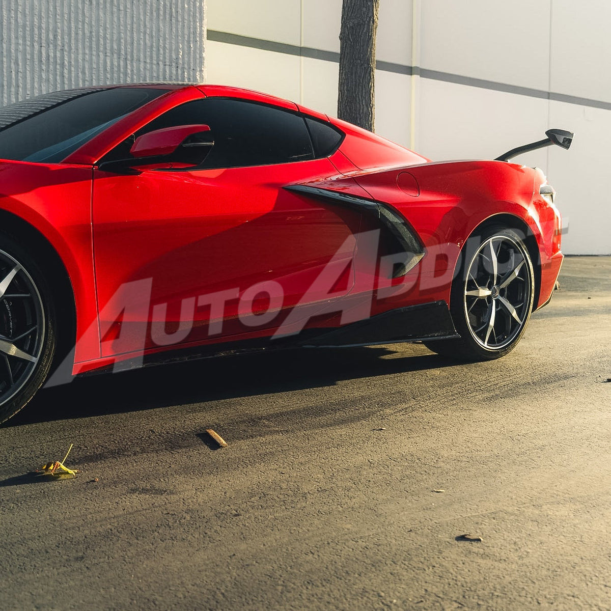 2020-2025 Corvette C8 Stingray EVO Kit Bundle - Front Splitter, Side Skirts & Shark Fin Diffuser