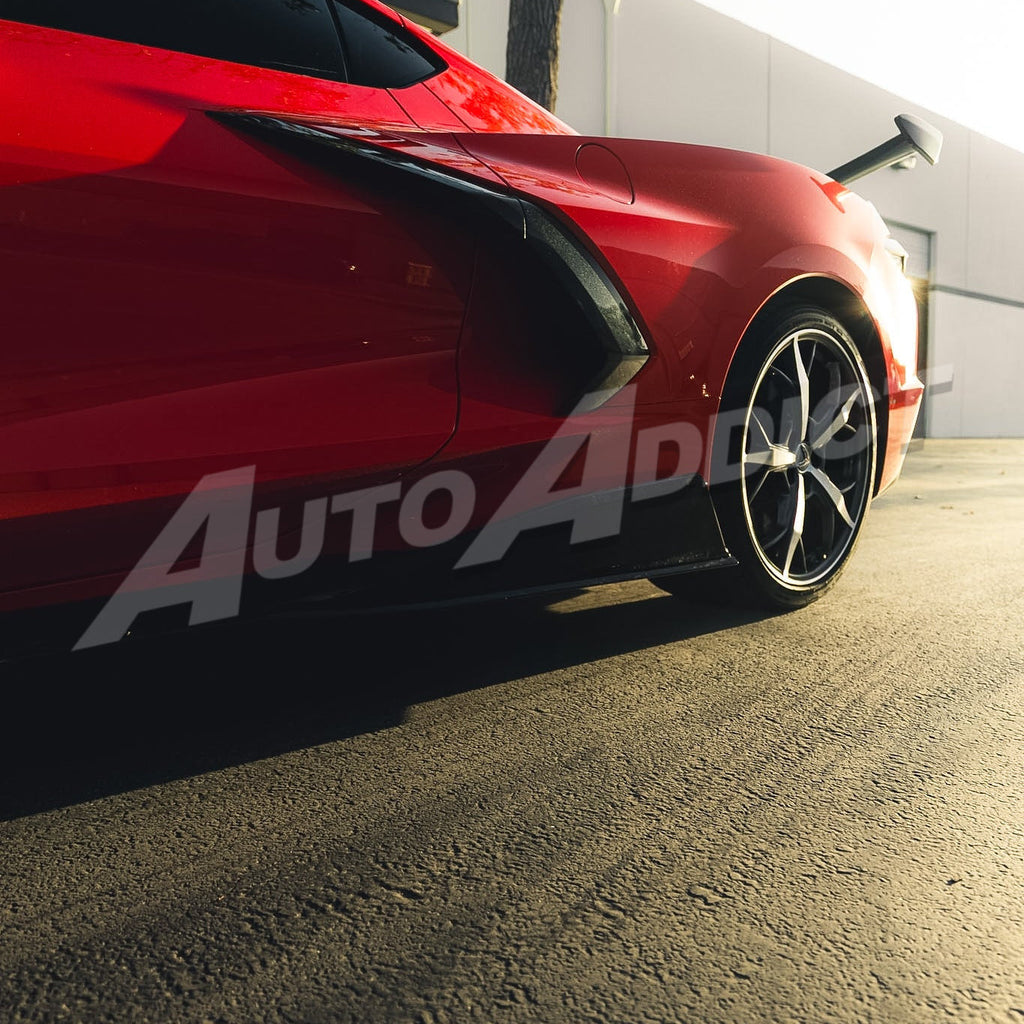 2020-2025 Corvette C8 Stingray EVO Kit Bundle - Front Splitter, Side Skirts & Shark Fin Diffuser