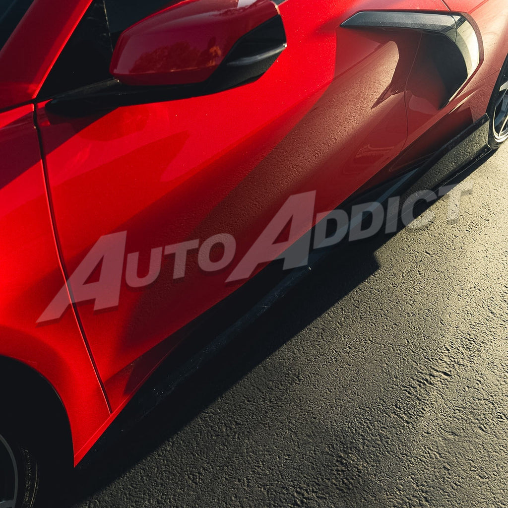 2020-2025 Corvette C8 Stingray EVO Kit Bundle - Front Splitter, Side Skirts & Shark Fin Diffuser