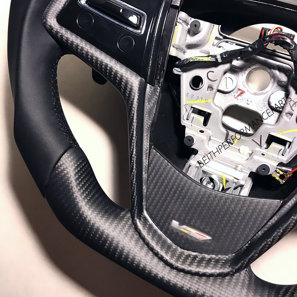 2016+ Cadillac ATS-V – Matte Carbon – Black Stitching