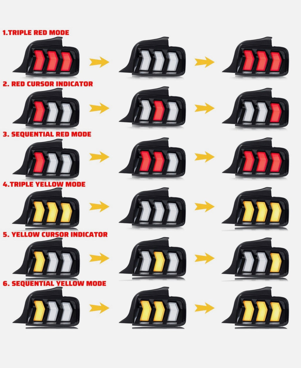 2005-2009 Ford Mustang S197 LED Sequential Taillights - Smoked Lens (Pair)