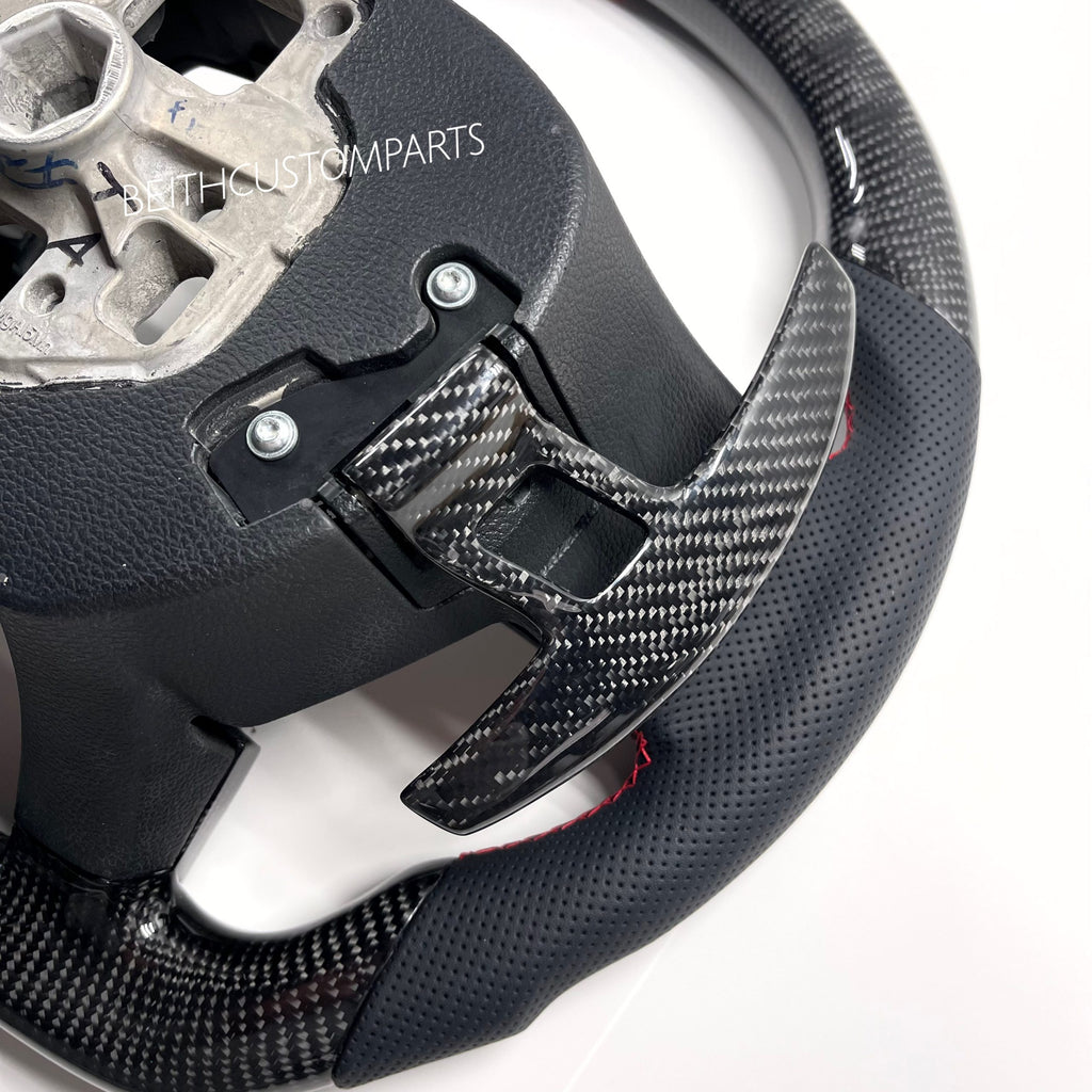 2017-2020 Ford Raptor – Carbon – Heated , Red Stitching