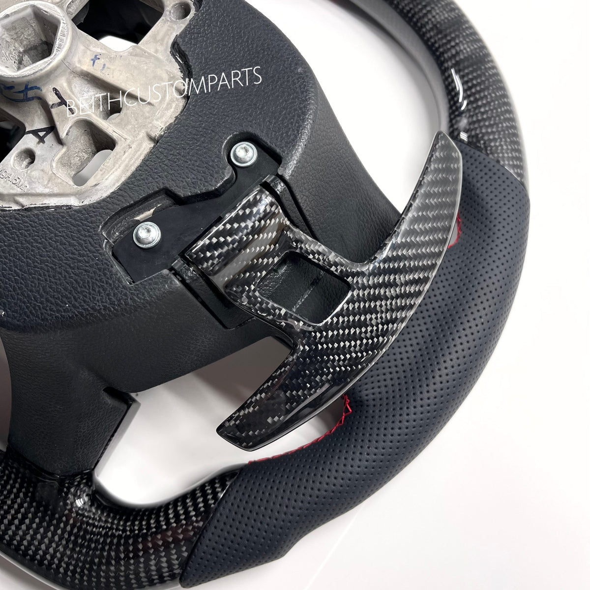 2017-2020 Ford Raptor – Carbon – Heated , Red Stitching