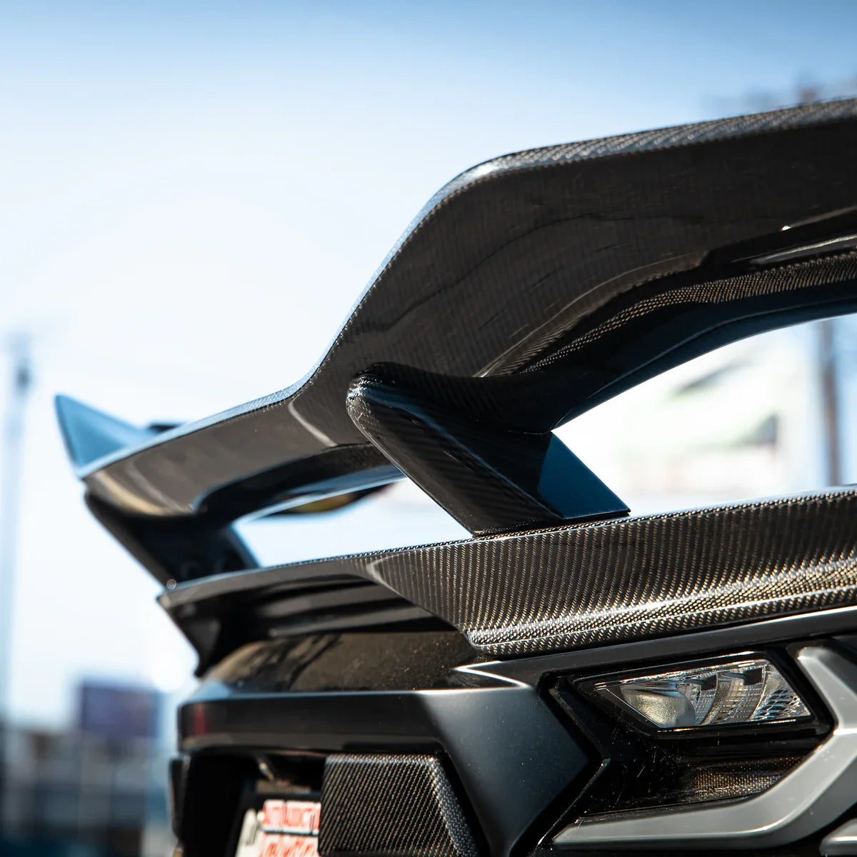 2020-2026 Corvette C8 Z07 Style Rear Spoiler Carbon Fiber 2pc For Stingray