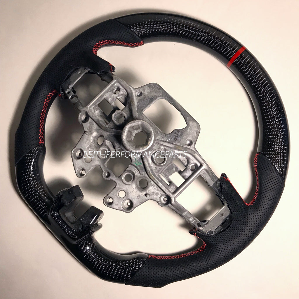 2015+ Mustang Carbon – Carbon –  Red Stitch, Red Stripe *New Release!*