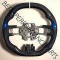 2015-17 Ford Mustang – Carbon – White Stripe , Blue Carbon Inserts